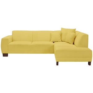 Max Winzer Ecksofa, Gelb, Textil, Buche, 4-Sitzer, Ottomane rechts, L-Form, 214x76x188 cm, Goldenes M, Made in Europe, Rücken echt, Wohnzimmer, Sofas & Couches, Wohnlandschaften, Ecksofas