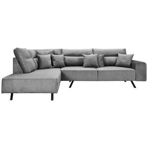 Max Winzer Ecksofa, Grau, Textil, 3-Sitzer, Füllung: Schaumstoff, Ottomane links, L-Form, 295x217 cm, Goldenes M, Made in Europe, Rücken echt, Wohnzimmer, Sofas & Couches, Wohnlandschaften, Ecksofa