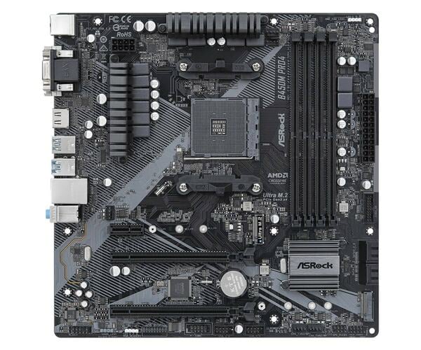 Bild 1 von B450M Pro4 R2.0, DDR4, AM4, micro ATX Mainboard