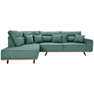 Max Winzer Ecksofa, Petrol, Textil, 3-Sitzer, Füllung: Schaumstoff, Ottomane links, L-Form, 295x217 cm, Goldenes M, Made in Europe, Rücken echt, Wohnzimmer, Sofas & Couches, Wohnlandschaften, Eckso