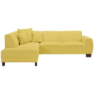 Max Winzer Ecksofa, Gelb, Textil, Buche, 4-Sitzer, Ottomane links, L-Form, 214x76x188 cm, Goldenes M, Made in Europe, Rücken echt, Wohnzimmer, Sofas & Couches, Wohnlandschaften, Ecksofas