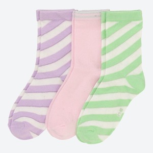 Mädchen-Socken mit Streifendesign, 3er-Pack, Green