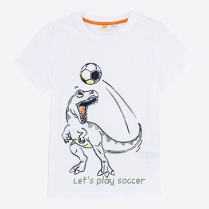 Jungen-T-Shirt mit Dino-Frontaufdruck, White