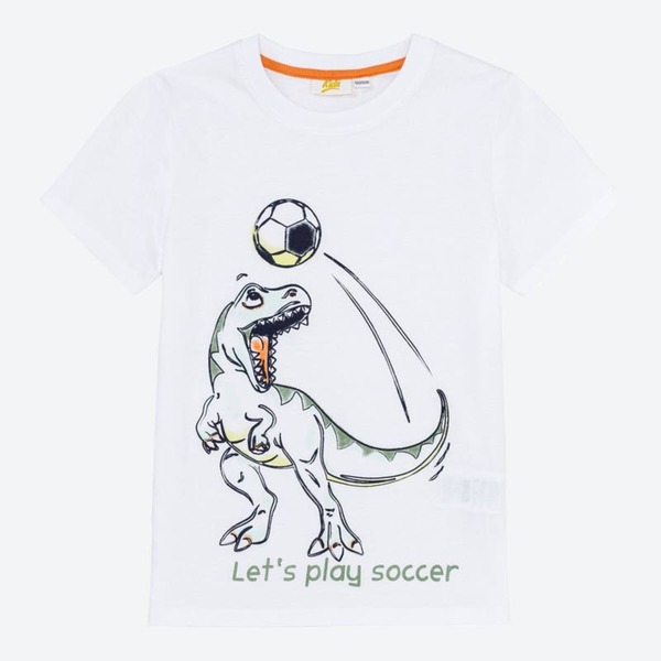 Bild 1 von Jungen-T-Shirt mit Dino-Frontaufdruck, White