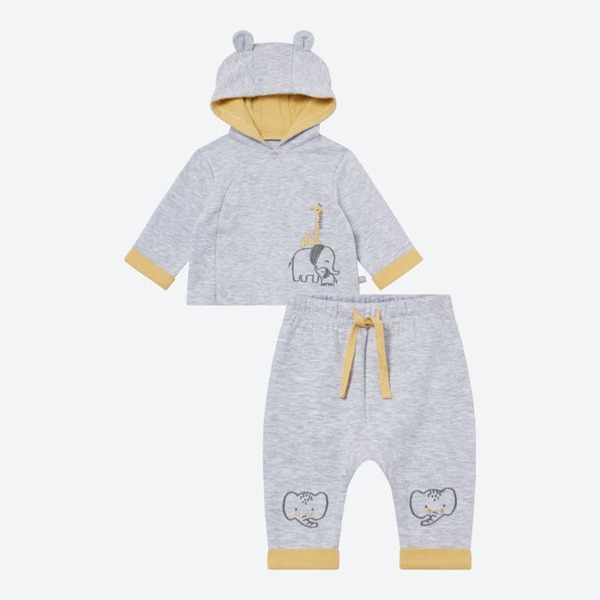 Bild 1 von Unisex-Baby-Set mit Kapuze, 2-teilig, Light-gray