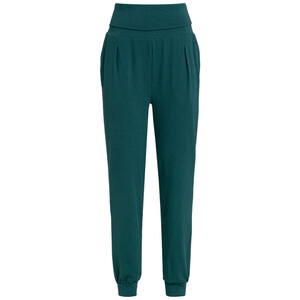 Damen Yoga-Hose mit breitem Bund PETROL