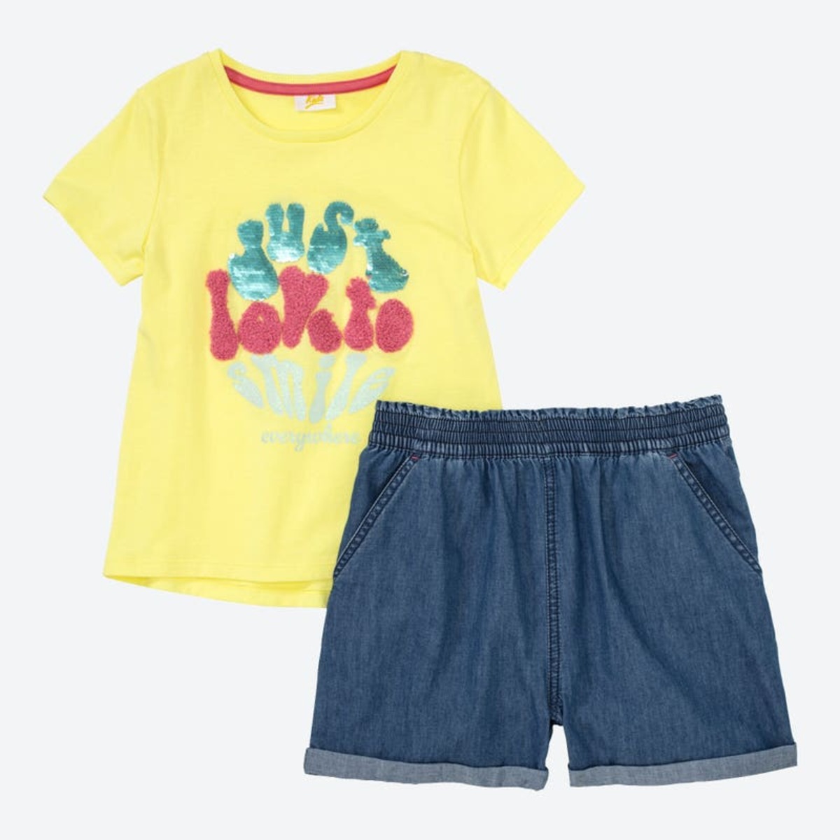 Bild 1 von Mädchen-Set mit Jeans-Shorts, 2-teilig, Yellow