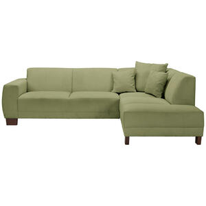 Max Winzer Ecksofa, Grün, Textil, Buche, 4-Sitzer, Ottomane rechts, L-Form, 214x76x188 cm, Goldenes M, Made in Europe, Rücken echt, Wohnzimmer, Sofas & Couches, Wohnlandschaften