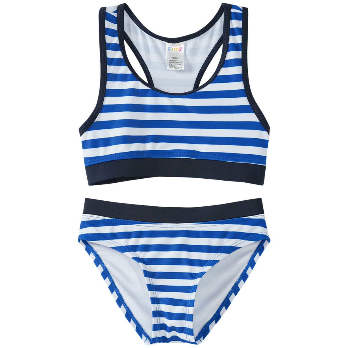 Bild 1 von Mädchen Bikini im gestreiften Dessin BLAU / DUNKELBLAU / WEISS