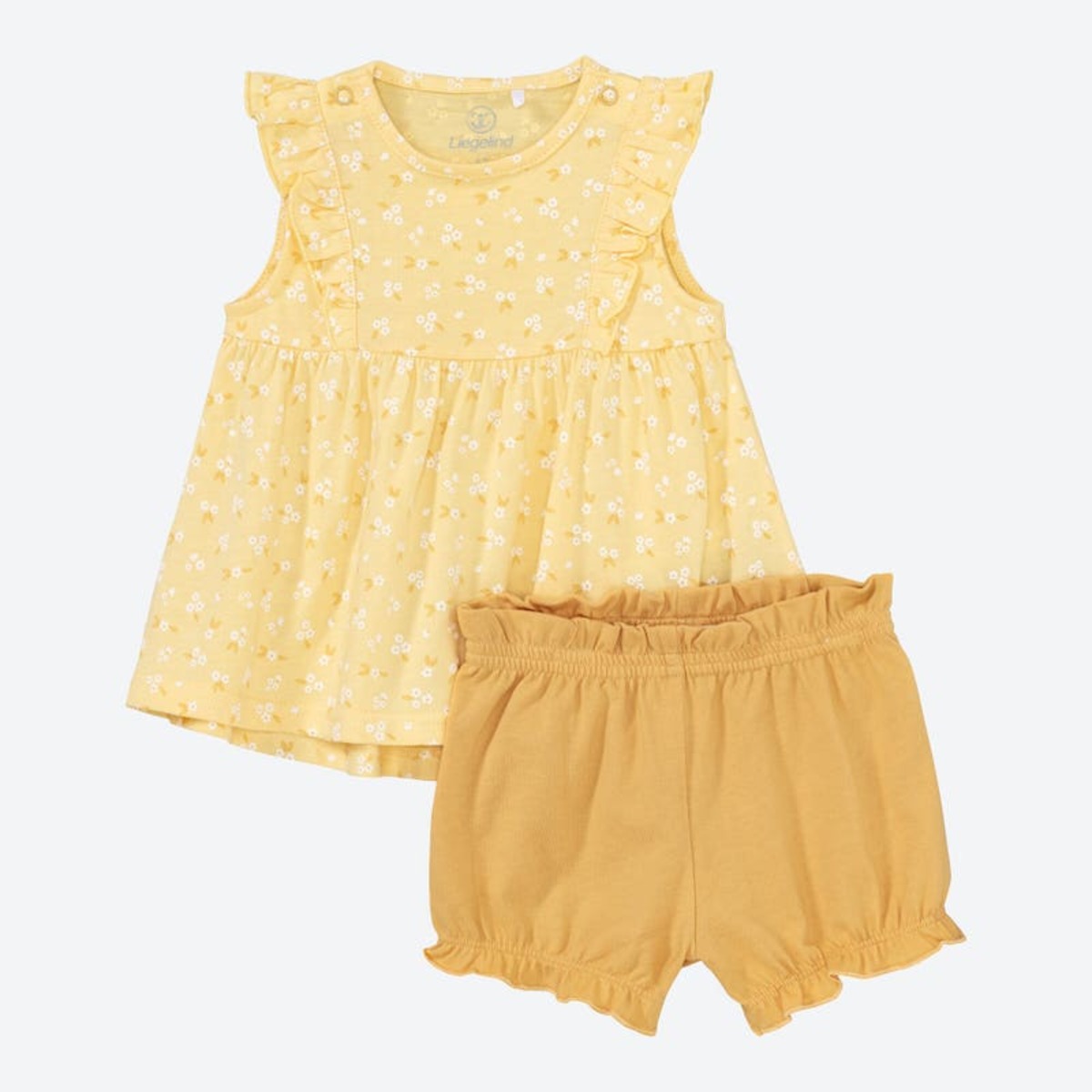 Bild 1 von Baby-Mädchen-Set mit Blumenmuster, 2-teilig, Dark-yellow