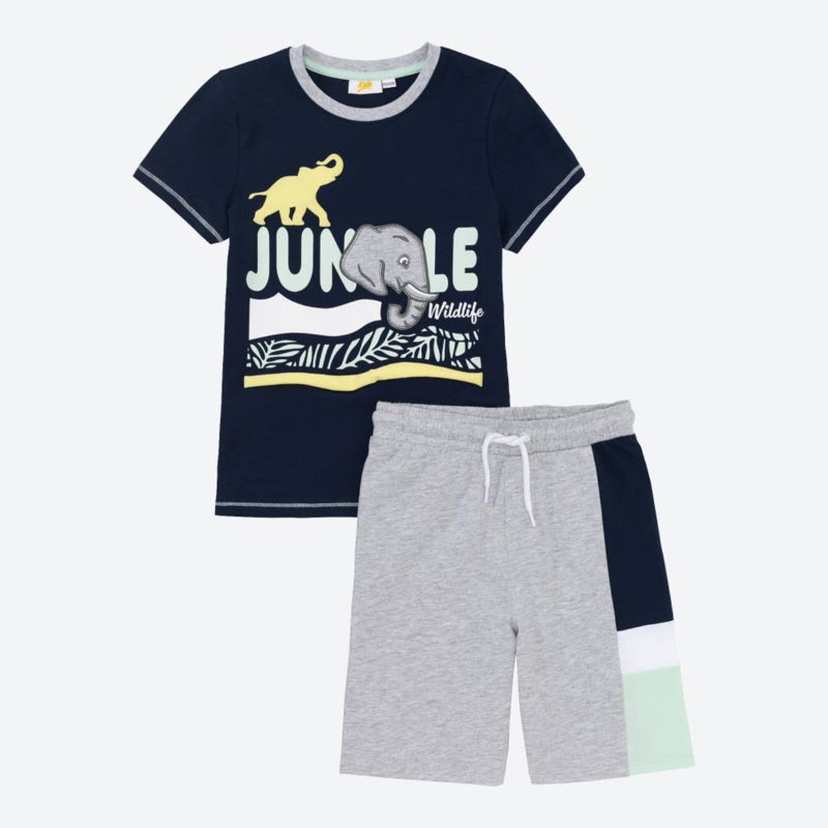Bild 1 von Jungen-Set mit Kontrast-Einsätzen, 2-teilig, Dark-blue