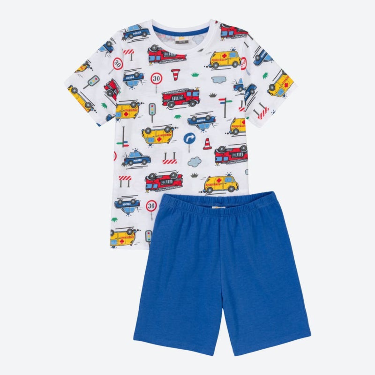 Bild 1 von Jungen-Shorty mit Rettungsfahrzeugen, 2-teilig, Blue