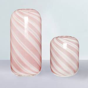 Hübsch Interior Vasen Candy Rosa/Weiß 2-er Set