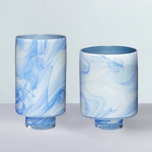 Hübsch Interior Vasen Cloud Blau/Weiß 2-er-Set