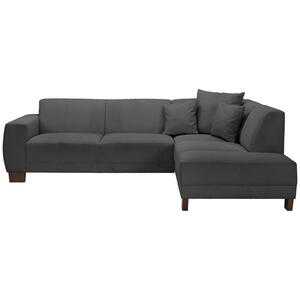 Max Winzer Ecksofa, Dunkelgrau, Textil, Buche, 4-Sitzer, Ottomane rechts, L-Form, 214x76x188 cm, Goldenes M, Made in Europe, Rücken echt, Wohnzimmer, Sofas & Couches, Wohnlandschaften