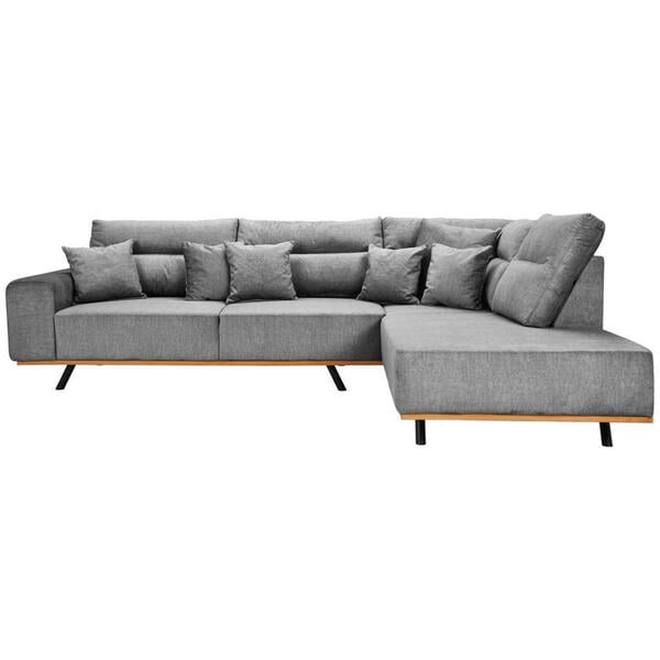 Bild 1 von Max Winzer Ecksofa, Grau, Textil, 3-Sitzer, Füllung: Schaumstoff, Ottomane rechts, L-Form, 295x217 cm, Goldenes M, Made in Europe, Rücken echt, Wohnzimmer, Sofas & Couches, Wohnlandschaften