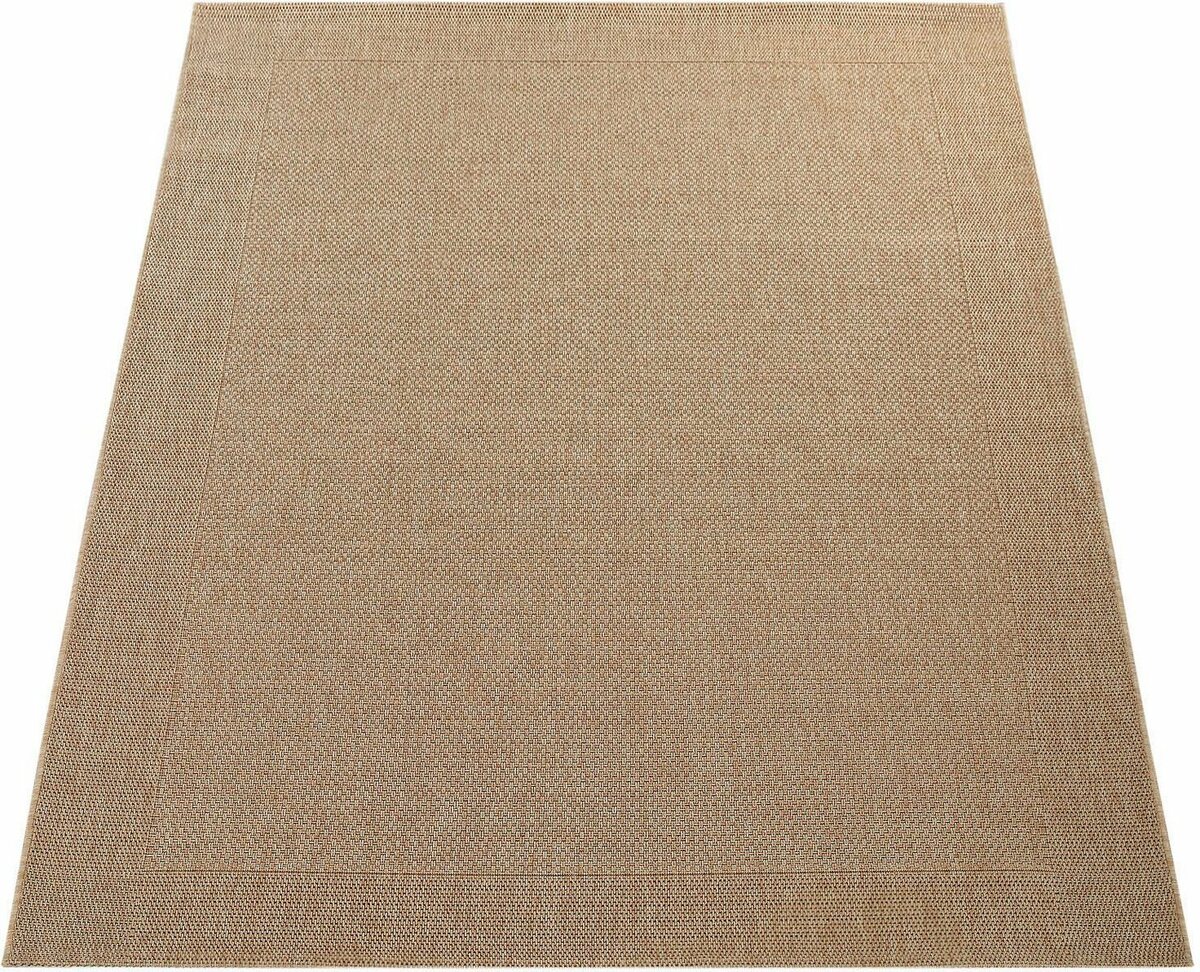 Bild 1 von Teppich Waregem 621, Paco Home, rechteckig, Höhe: 4 mm, Flachgewebe, meliert, mit Bordüre, Outdoor geeignet, Wohnzimmer, Beige