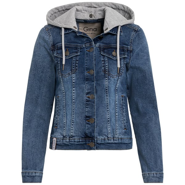 Bild 1 von Damen Jeansjacke mit abnehmbarer Sweatkapuze BLAU