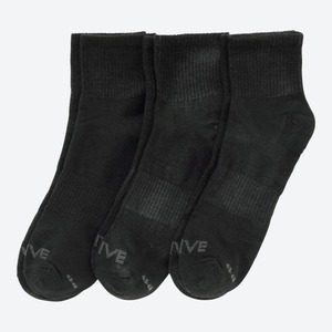 Herren-Sport-Sneaker-Socken, 3er-Pack, Black