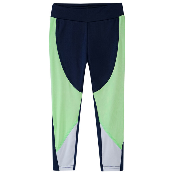 Bild 1 von Mädchen Sport-Leggings mit Einsätzen DUNKELBLAU / HELLGRÜN / WEISS