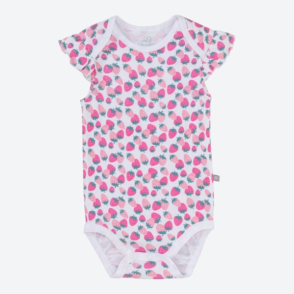 Bild 1 von Baby-Mädchen-Body mit Erdbeer-Muster, Pink