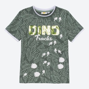 Jungen-T-Shirt mit Pailletten-Schriftzug, Green