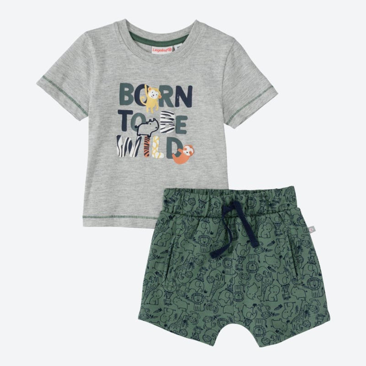 Bild 1 von Baby-Jungen-Set mit Tier-Muster, 2-teilig, Light-gray