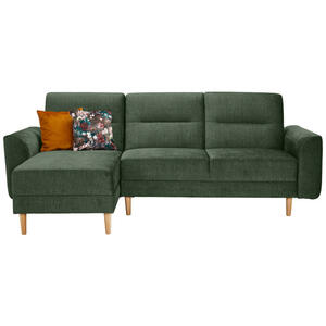 Max Winzer Ecksofa, Grün, Textil, Buche, 3-Sitzer, Füllung: Polyester, seitenverkehrt montierbar, L-Form, 240x144 cm, Goldenes M, Made in Europe, Liegefunktion, Schlafen auf Sitzhöhe, Hocker erhä