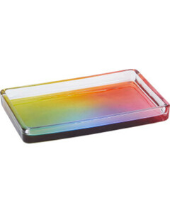 Seifenschale aus Glas             ca. 14 x 9 x 1,5 cm           bunt