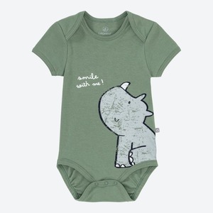 Baby-Jungen-Body mit Nashorn-Aufdruck, Green