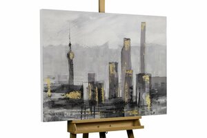 KUNSTLOFT Gemälde »Großstadtliebe«, handgemaltes Bild auf Leinwand
