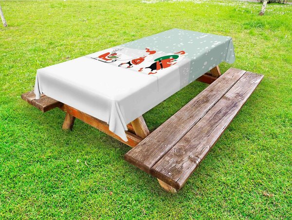 Bild 1 von Abakuhaus Tischdecke »dekorative waschbare Picknick-Tischdecke«, Weihnachten Sankt Gehen Auf Schnee