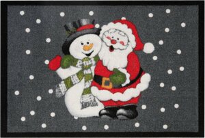 Fußmatte »Santa Snowman«, HANSE Home, rechteckig, Höhe 7 mm, Schmutzfangmatte, In- und Outdoor geeignet