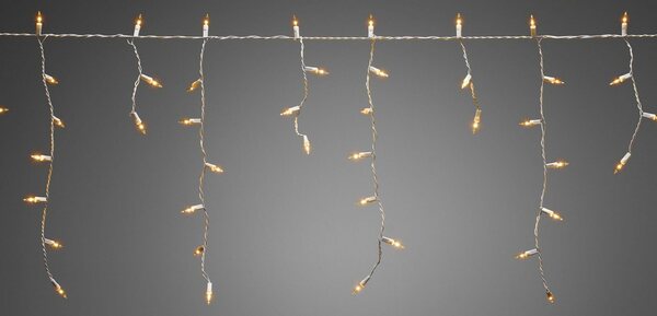 Bild 1 von KONSTSMIDE LED-Lichtervorhang, LED Eisregen Lichtervorhang für den Außenbereich, 400 bernsteinfarbenfarbene Dioden, Außentrafo, weißes Kabel