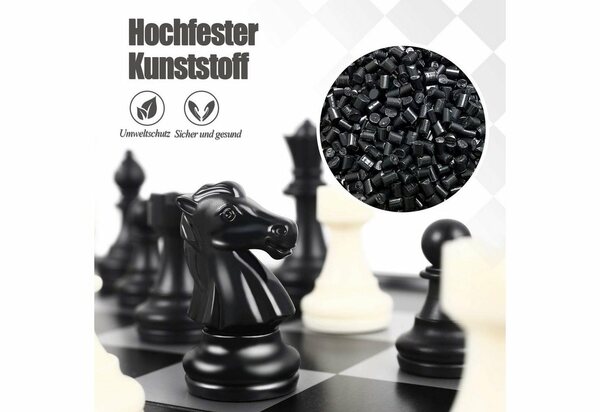 Bild 1 von zggzerg Lernspielzeug »Schachspiel Magnetisch Klappbar Schachbrett Schach für Kinder ab 6 Jahre (Schwarz und Weiß-25*25cm)«