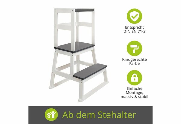 Bild 1 von BOMI Stehhilfe »Lernturm Swubi« (1 Stück), Montessori Kinder Schemel Kinderhocker aus Holz