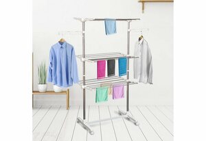HOMCOM Wäscheständer »Mobiler Wäscheständer mit 3 Ebenen«