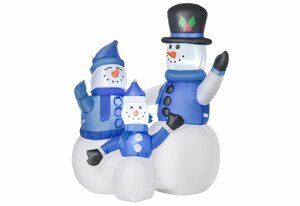 HOMCOM Weihnachtsfigur »LED Schneemannfamilie aufblasbar«