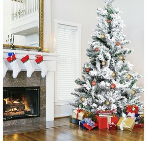 Gotoll Künstlicher Weihnachtsbaum »XM035-37«, mit Schnee-Effekt, PVC-Blatt Beflockung Tannenbaum, Künstlicher Christbaum, große Schnee Szene Kunsttanne