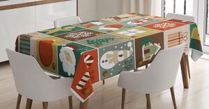 Abakuhaus Tischdecke »Personalisiert Farbfest Waschbar Für den Außen Bereich geeignet Klare Farben«, Weihnachten Lebkuchen-Mann-Ren