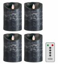 Bild 1 von SOMPEX LED-Kerze »4er Set Flame LED Kerzen anthrazit 12,5cm« (Set, 5-tlg., 4 Kerzen, Höhe 12,5cm, Durchmesser 8cm, 1 Fernbedienung), fernbedienbar, integrierter Timer, Echtwachs, täuschend echtes