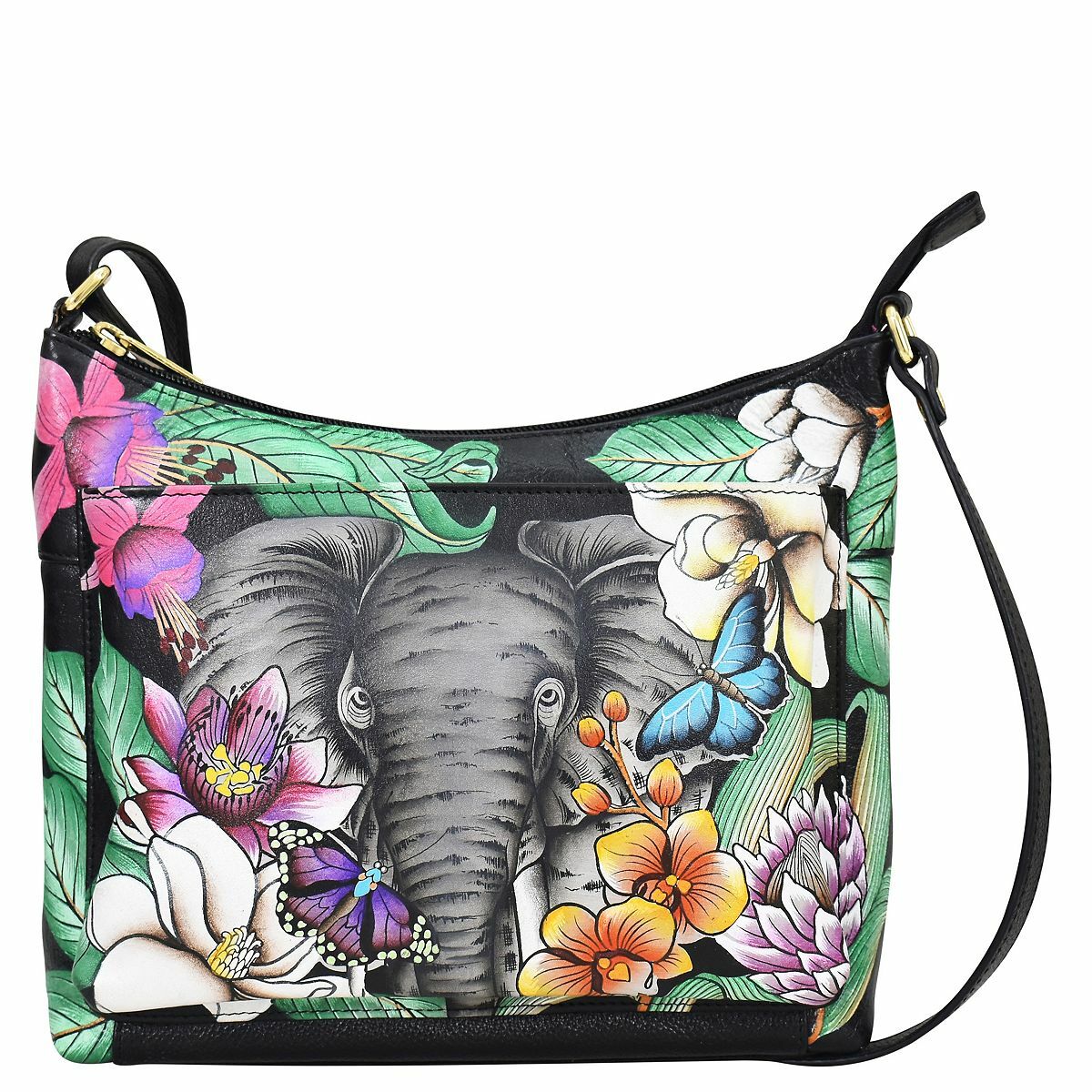 Bild 1 von ANUSCHKA® Hobo-Tasche echt Leder RV-Sicherheitsfach handbemalt