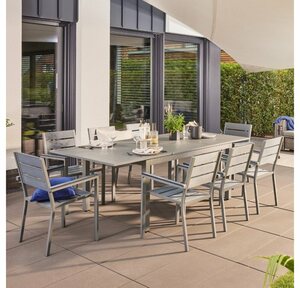 HOME DELUXE Sitzgruppe »CASA MADERA«, im Set Tisch mit 2, 4, 6 oder 8 Stühle Gartenmöbel Gartentisch Gartenstühle Balkontisch ausziehbarer Tisch