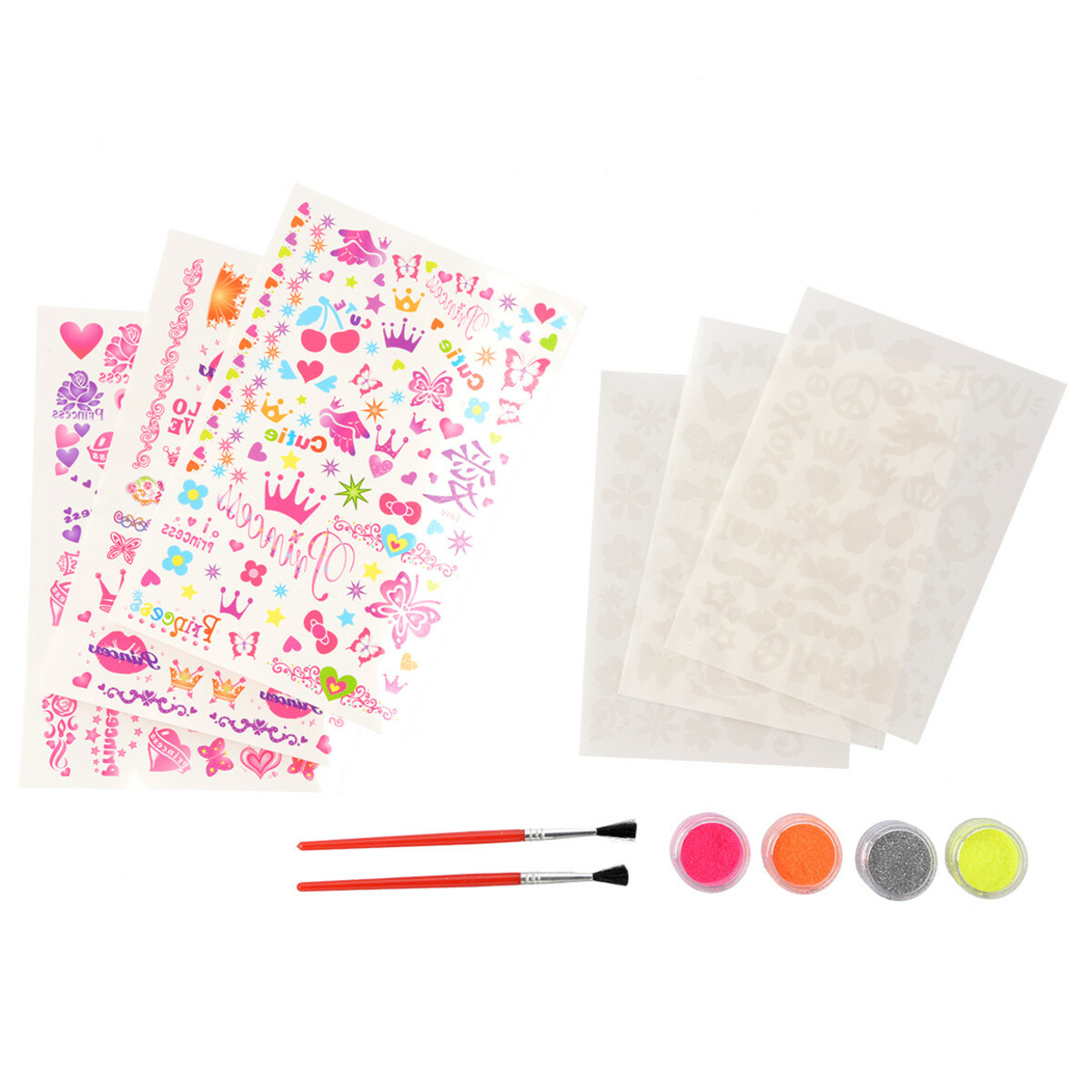 Bild 1 von Glitzer-Tattoos mit 4 Farben PINK