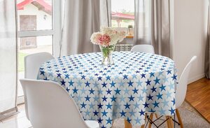 Abakuhaus Tischdecke »Kreis Tischdecke Abdeckung für Esszimmer Küche Dekoration«, Sterne Gradient Blau tonte Himmel Artikel