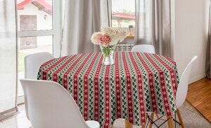Abakuhaus Tischdecke »Kreis Tischdecke Abdeckung für Esszimmer Küche Dekoration«, Schneeflocke Holly Beeren Banner