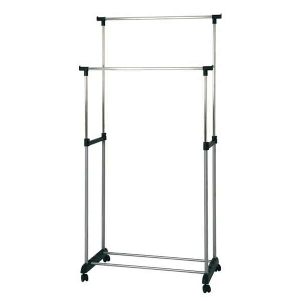 Bild 1 von Rollgarderobe Sama Alu-Chrom-Schwarz ca. 80 x 96-165 x 42 cm