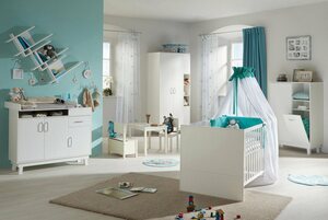 roba® Babyzimmer-Komplettset »Nordic, weiß«, (Set, 3-St), mit Kinderbett, Wickelkommode und 2-trg. Kleiderschrank; Made in Europe