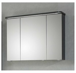 Lomadox Spiegelschrank »FES-4005-66« Badmöbel mit Korpus in Steingrau lackiert inkl. Steckdose, LED & Soft-Close - B/H/T: 90/72,2/17cm