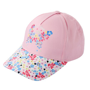 Mädchen Kappe mit Blumen-Muster ROSA